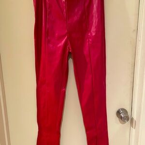 Shein size 6 red leather look skinny pant